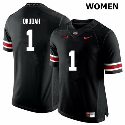 NCAA Ohio State Buckeyes Women's #1 Jeffrey Okudah Black Nike Football College Jersey PJF3345CM